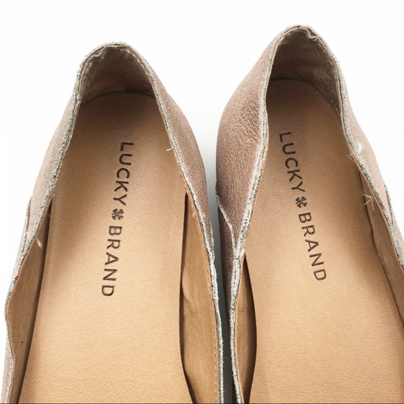 LUCKY BRAND Bylando Rose Gold Pointed Toe Flats Shoes - Picture 6 of 13